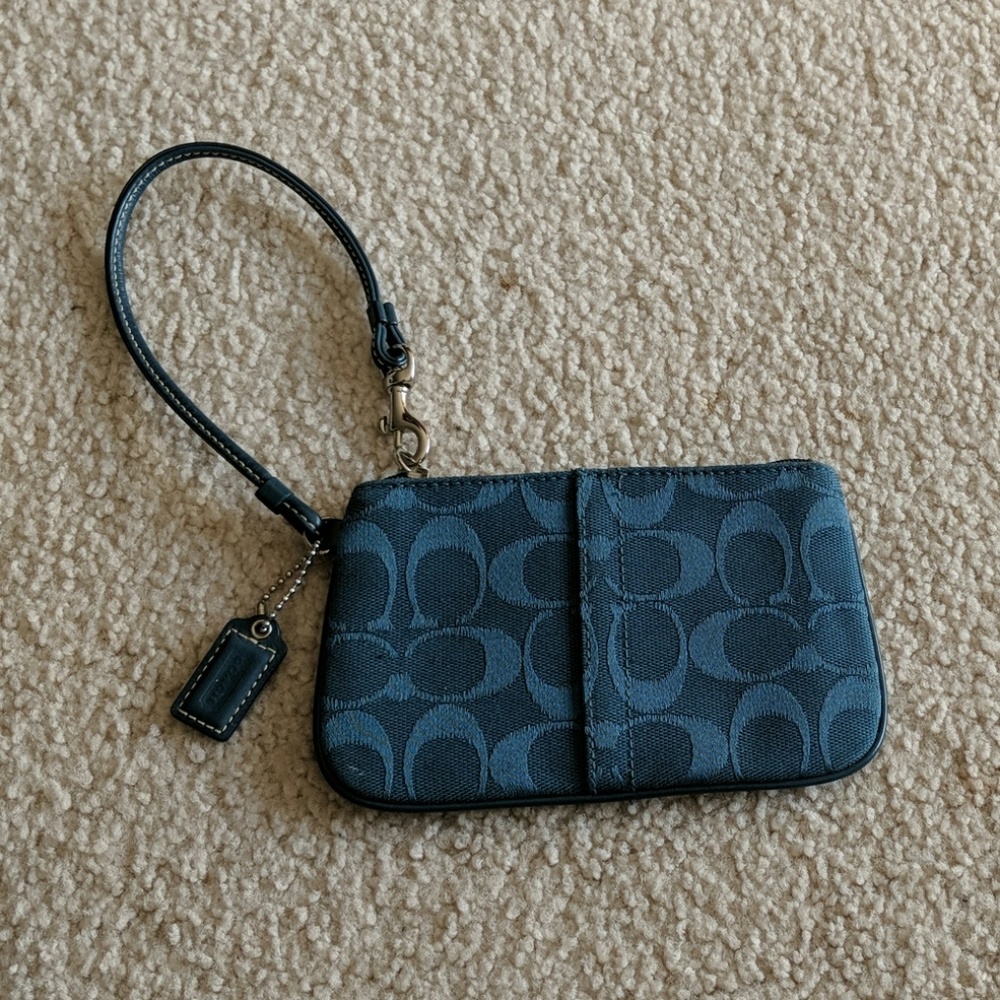 Teal Coach Wristlet